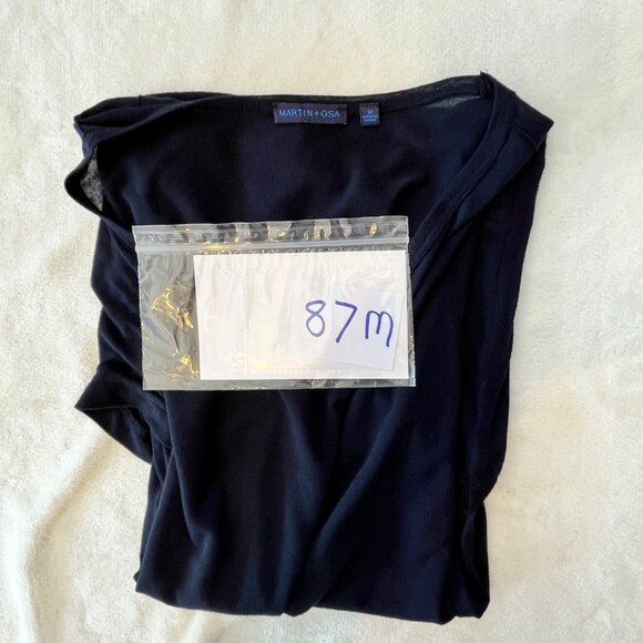 Martin + Osa Womens Black Short Sleeve Tunic Top W/ Pockets Size M 87m - Picture 11 of 11